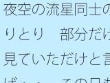 夜空の流星同士のやりとり  部分だけを見ていただけと言えば・・  この日もポケットに携えて
